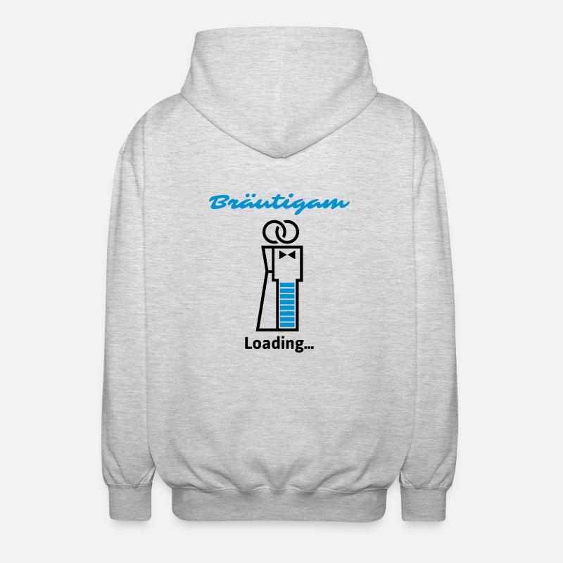 Groom Loading ... - Unisex Hooded Jacket - light heather grey