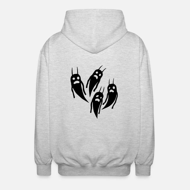 Fantômes Halloween - Veste à capuche unisexe - gris clair chiné