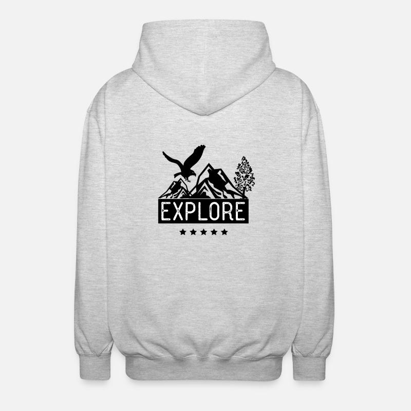 Explore - Unisex Kapuzenjacke - Hellgrau meliert