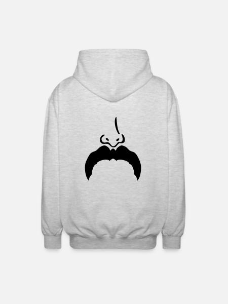 mustache mustache nose nose7 - Unisex Hooded Jacket - light heather grey