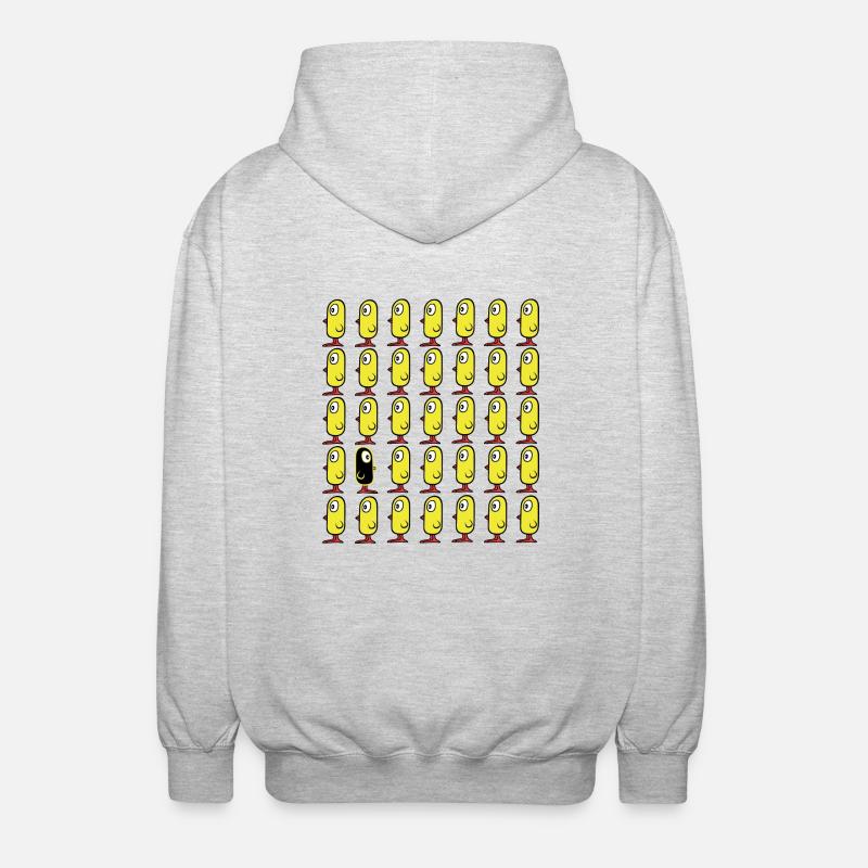 Think different! Vögel Küken - Unisex Kapuzenjacke - Hellgrau meliert