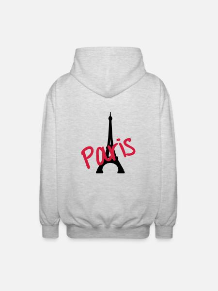 Eiffel Tower Paris - Unisex Hooded Jacket - light heather grey