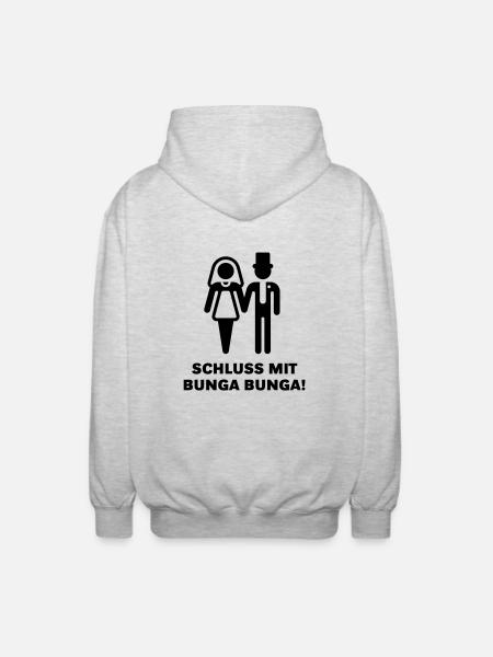 Stop Bunga Bunga! (Wedding / marriage) - Unisex Hooded Jacket - light heather grey