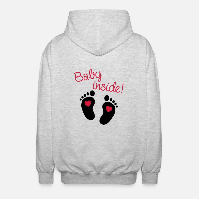 Baby Inside - Unisex Kapuzenjacke - Hellgrau meliert