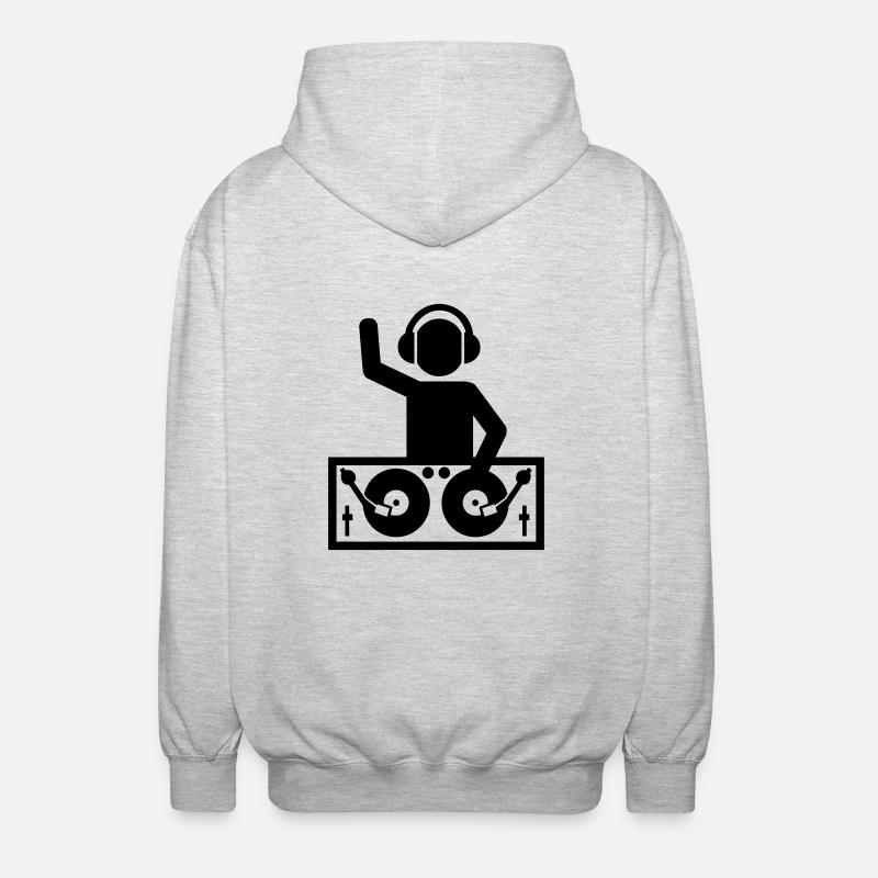 DJ Turntables - Unisex Kapuzenjacke - Hellgrau meliert