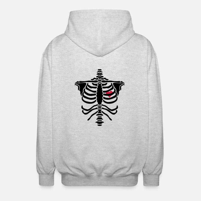 skelett2 - Unisex Kapuzenjacke - Hellgrau meliert
