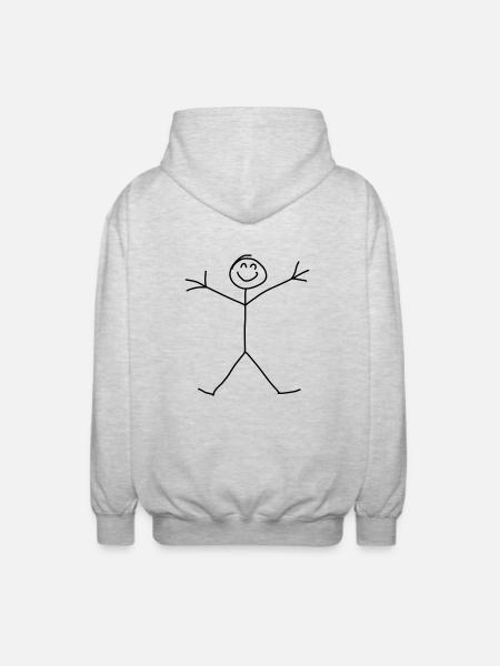 Stick Figure - Unisex Hooded Jacket - light heather grey