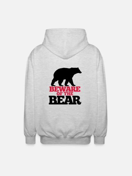 Bär Wild T-Shirt - Unisex Kapuzenjacke - Hellgrau meliert