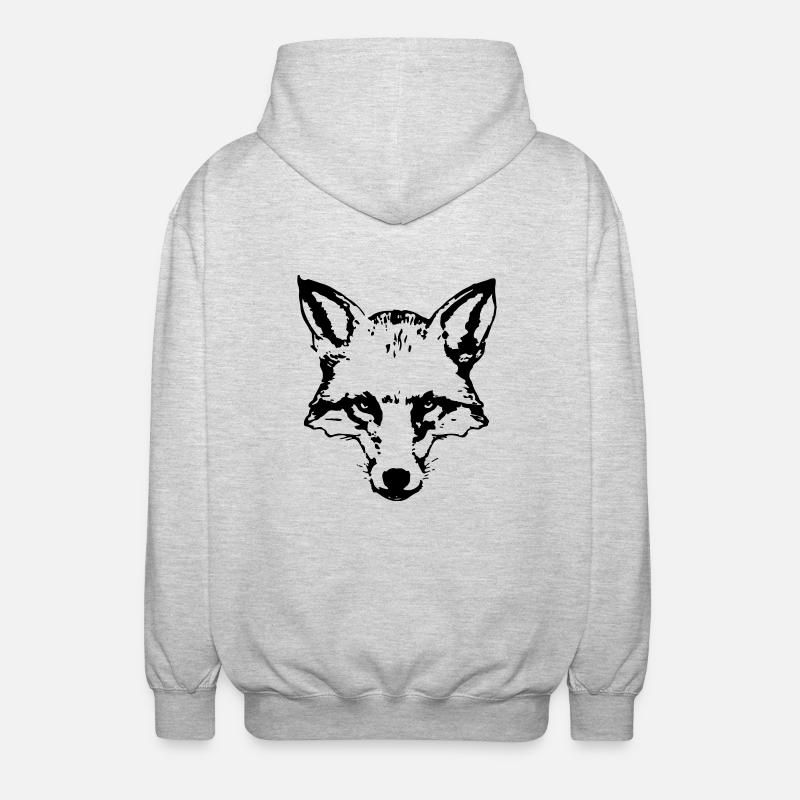 fox_head - Veste à capuche unisexe - gris clair chiné