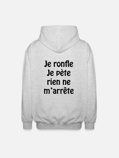 Je ronfle... - Veste à capuche unisexe - gris clair chiné