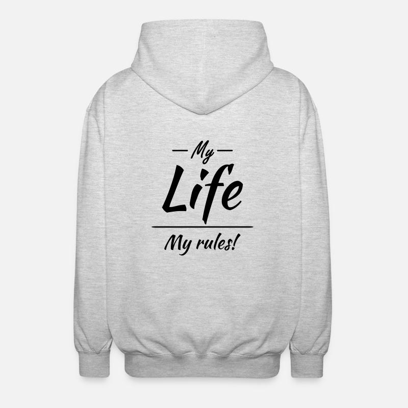 My life, my rules - Unisex Kapuzenjacke - Hellgrau meliert