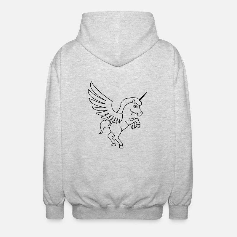 einhorn_maerchen_01 - Unisex Kapuzenjacke - Hellgrau meliert