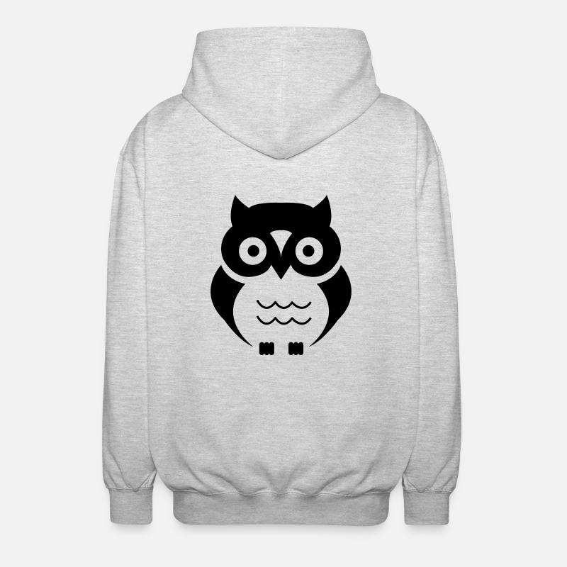 eule - Unisex Kapuzenjacke - Hellgrau meliert