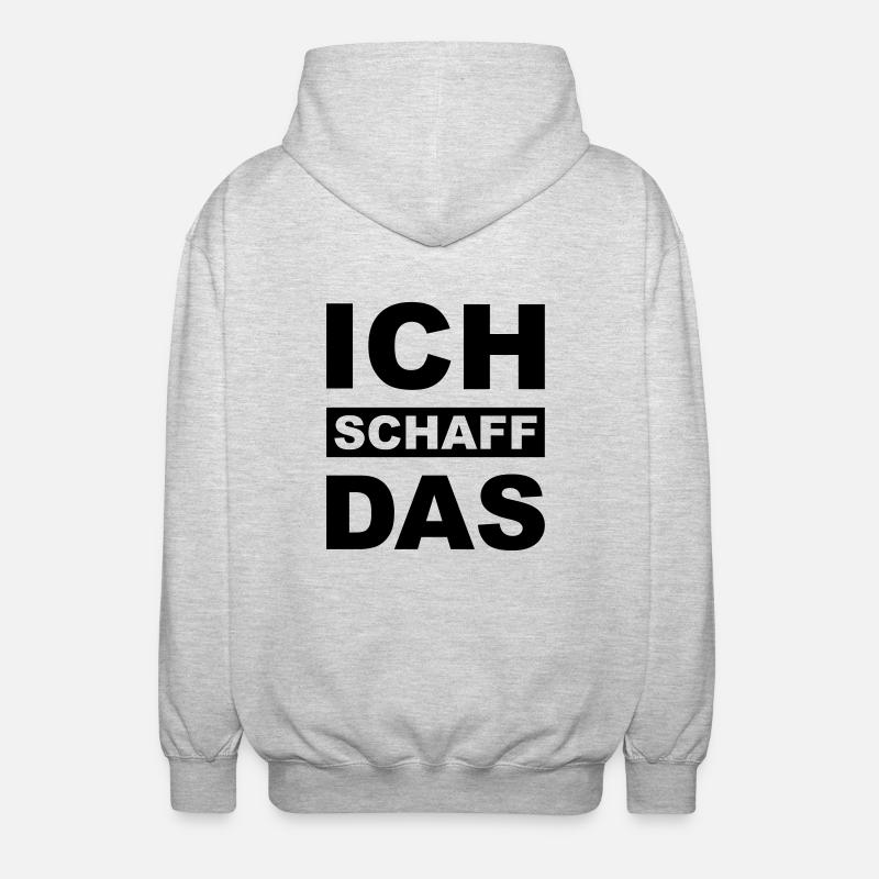 Ich schaff das - Unisex Kapuzenjacke - Hellgrau meliert