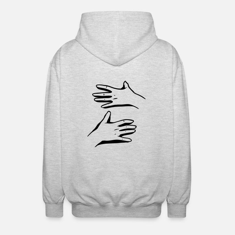 Umarmung - Unisex Kapuzenjacke - Hellgrau meliert