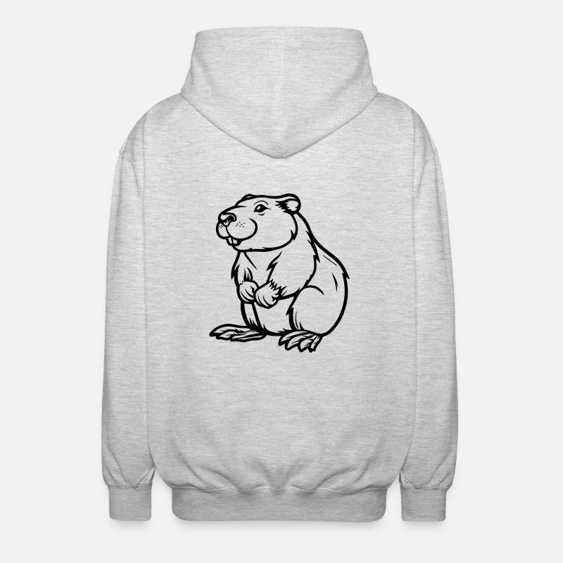 Hamster Bande Dessinée Animal - Veste à capuche unisexe - gris clair chiné