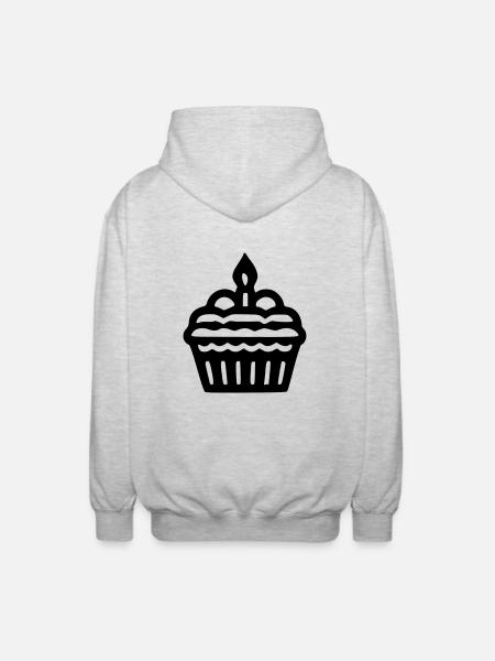 Birthday cupcake - Unisex Hooded Jacket - light heather grey