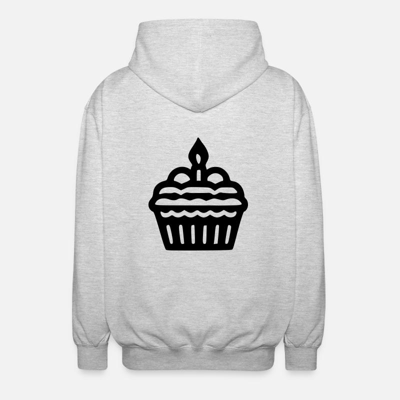 Cupcake anniversaire - Veste à capuche unisexe - gris clair chiné