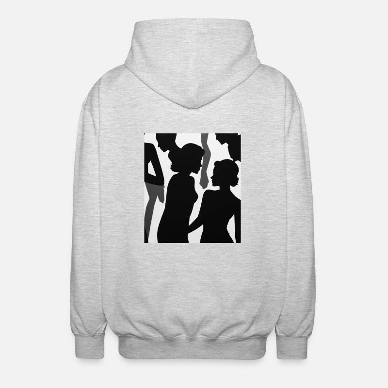 Schatten der Figur - Unisex Kapuzenjacke - Hellgrau meliert