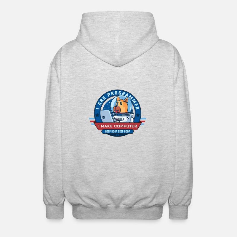 Ich bin Programmierer - Unisex Kapuzenjacke - Hellgrau meliert