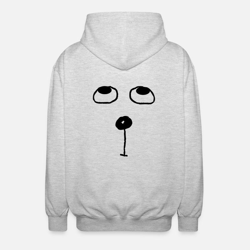 Drôle de visage de chat - Veste à capuche unisexe - gris clair chiné