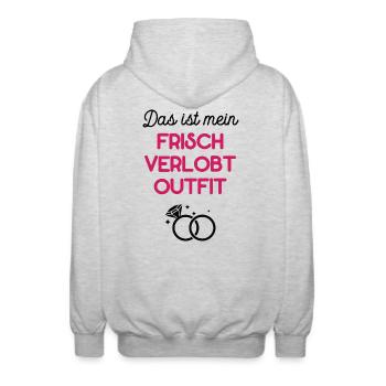 Frisch Verlobt Outfit Verlobung JGAS Verloben - Unisex Kapuzenjacke - Hellgrau meliert - Hinten - AI Model Male 185 light (185cm)