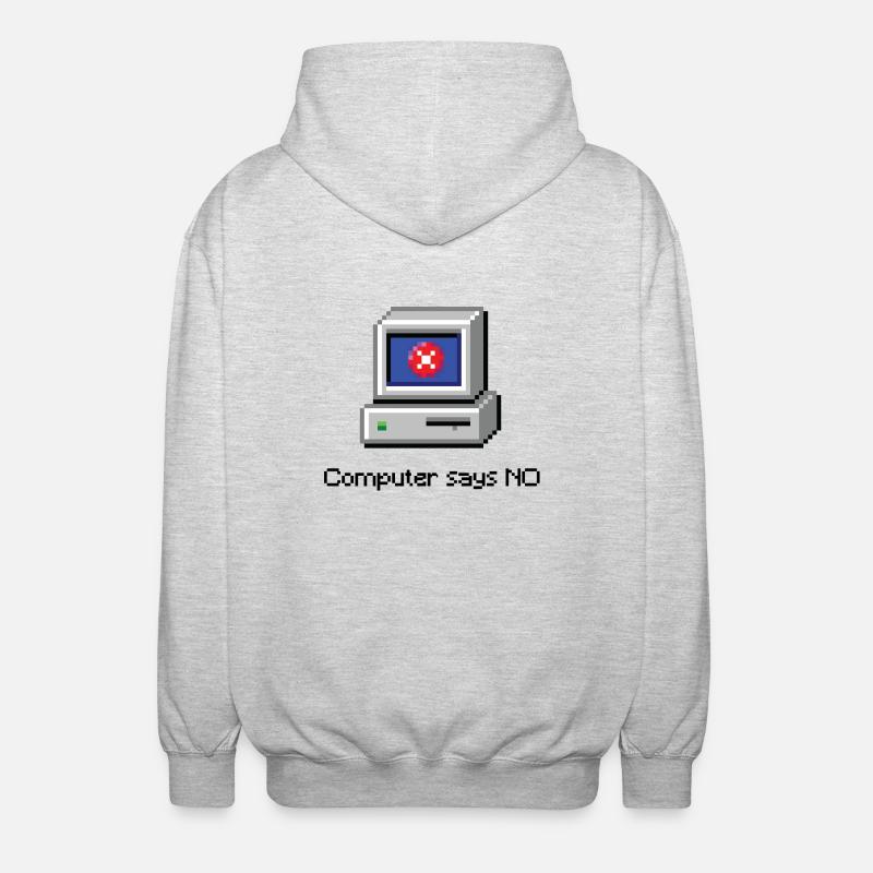 Computer Says NO - Unisex Hooded Jacket - light heather grey