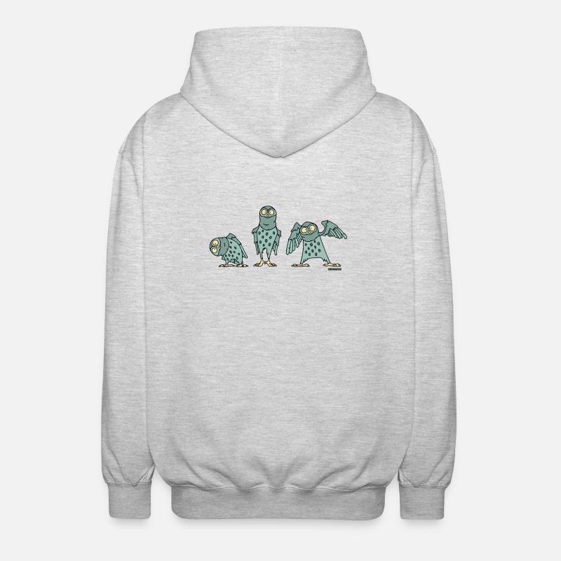 Owls - turquoise - Veste à capuche unisexe - gris clair chiné