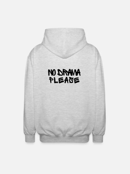 No Drama Please - Unisex Hooded Jacket - light heather grey