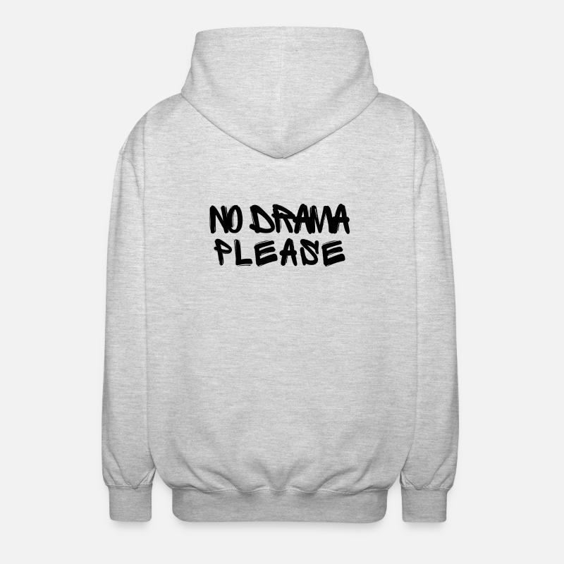Pas de drame s’il vous plaît - Veste à capuche unisexe - gris clair chiné