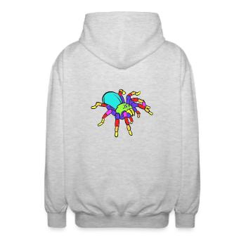 Spider Funny - Unisex Kapuzenjacke - Hellgrau meliert - Hinten - AI Model Male 185 light (185cm)
