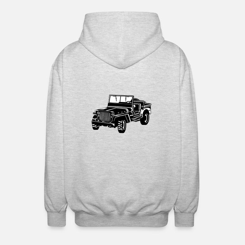 4x4 / SUV jeep 02_schwarz blanc - Veste à capuche unisexe - gris clair chiné