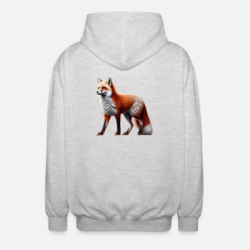 Fuchs - Unisex Kapuzenjacke - Hellgrau meliert