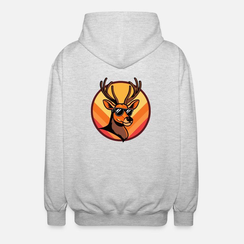 Deer Comic Cool Summer - Unisex Hooded Jacket - light heather grey