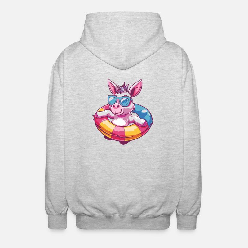 Âne Bande Dessinée Cool - Veste à capuche unisexe - gris clair chiné