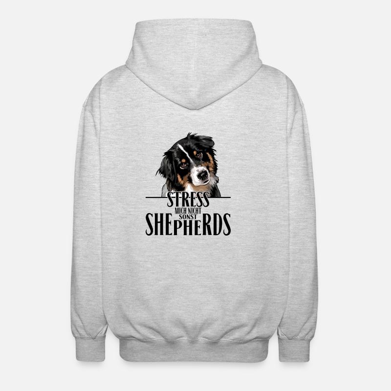 AUSTRALIAN SHEPHERD Spruch Wilsigns Aussie - Unisex Kapuzenjacke - Hellgrau meliert