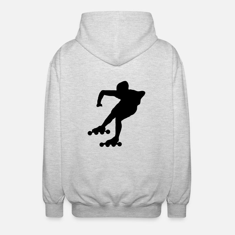roller_skating - Veste à capuche unisexe - gris clair chiné