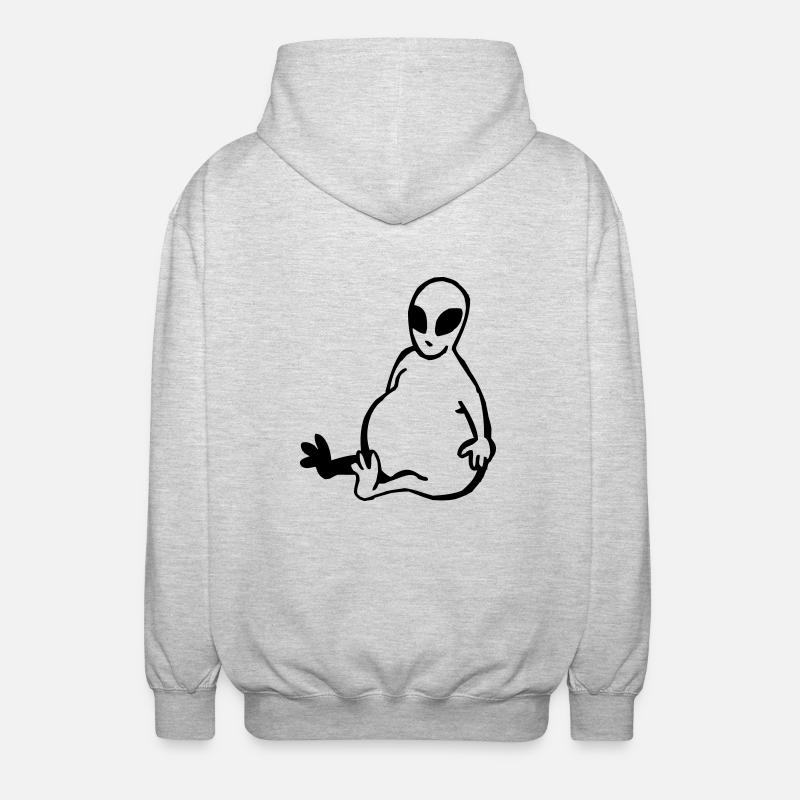Dicker Alien - Unisex Hooded Jacket - light heather grey