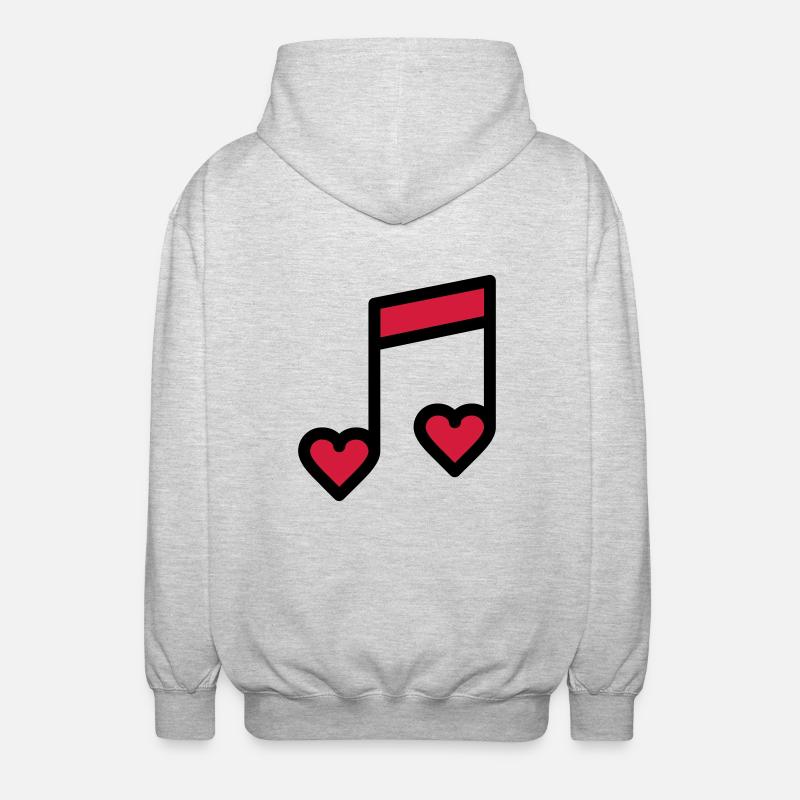Romantische Musik Note - Unisex Kapuzenjacke - Hellgrau meliert