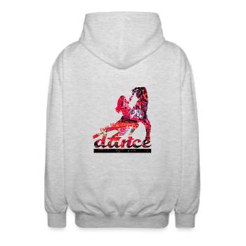 l'amour de la danse - Veste à capuche unisexe - gris clair chiné - Dos - AI Model Male 185 light (185cm)