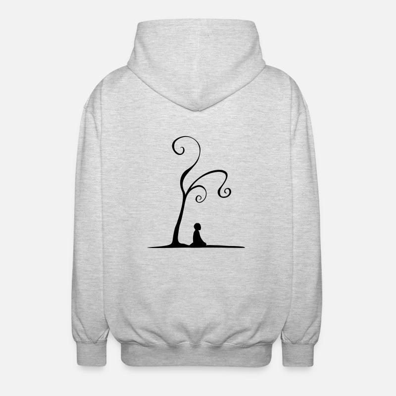 meditation under tree - Veste à capuche unisexe - gris clair chiné