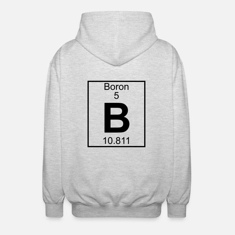 Boron (B) (element 5) - Unisex Hooded Jacket - light heather grey
