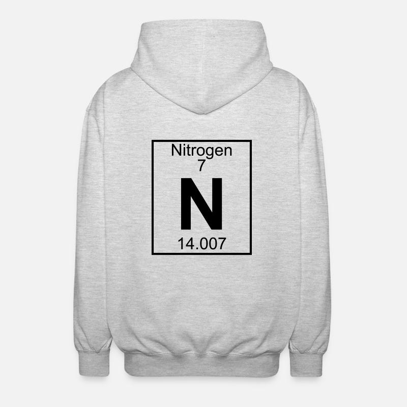 Nitrogen (N) (element 7) - Unisex Hooded Jacket - light heather grey