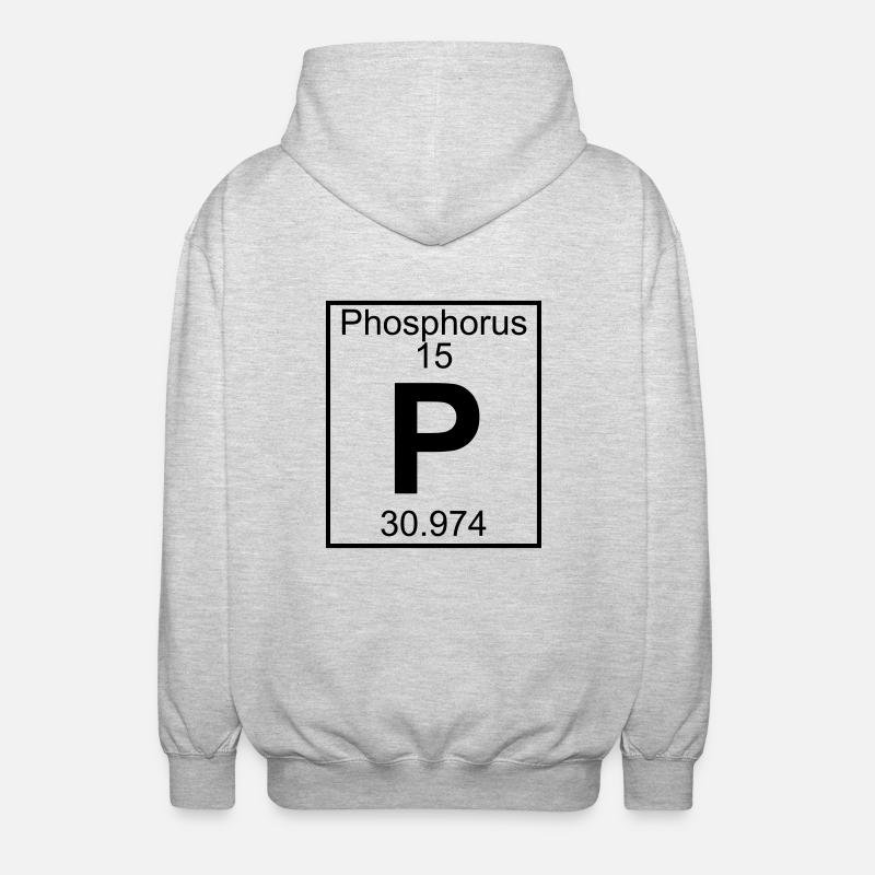 Phosphorus (P) (element 15) - Unisex Hooded Jacket - light heather grey