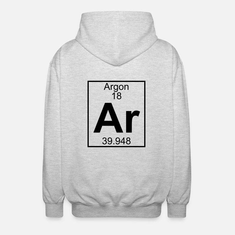 Periodic table element 18 - Ar (argon) - BIG - Unisex Kapuzenjacke - Hellgrau meliert