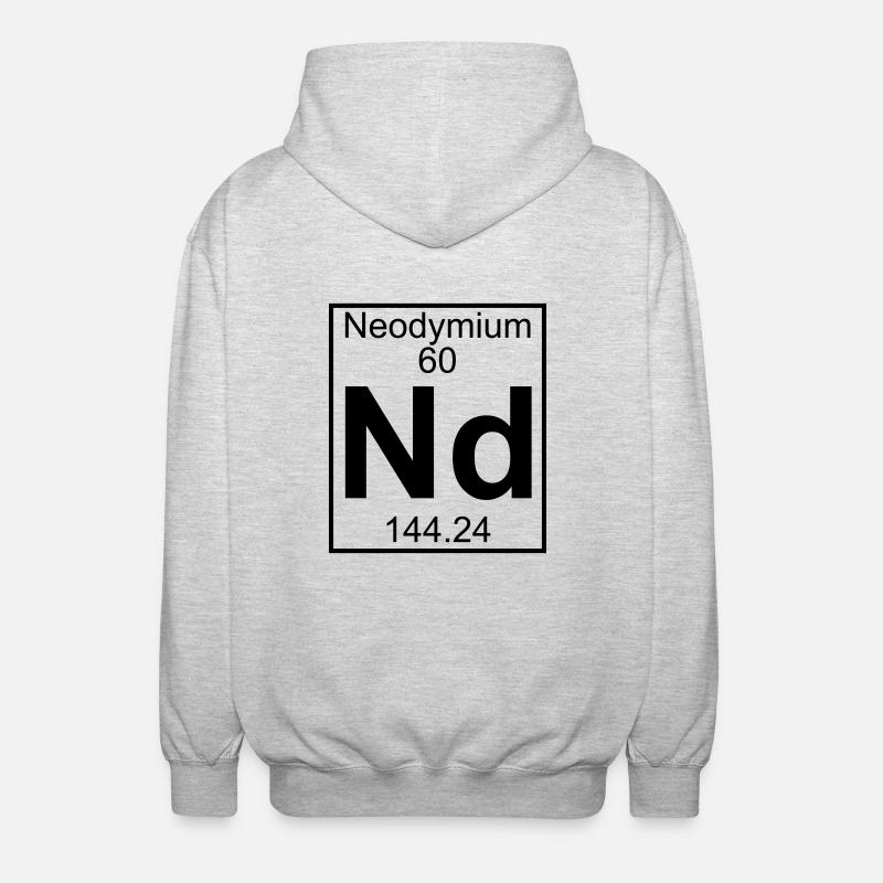 Neodymium (Nd) (element 60) - Unisex Hooded Jacket - light heather grey