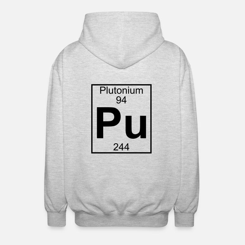Element 094 - Pu (plutonium) - Full - Veste à capuche unisexe - gris clair chiné
