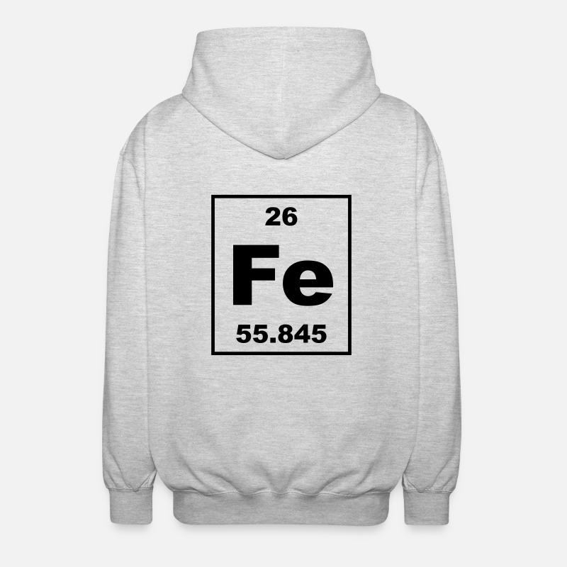 Element 26 - Fe (ferrum) - Small - Veste à capuche unisexe - gris clair chiné