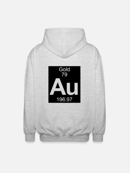 Gold (Au) (element 79) - Unisex Hooded Jacket - light heather grey