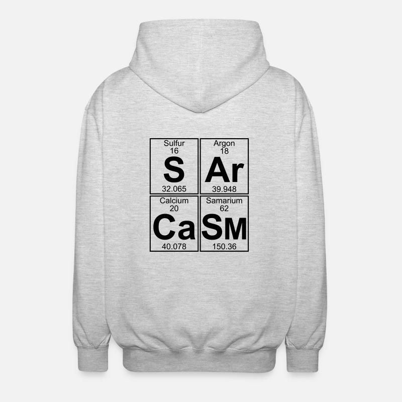 S-Ar-Ca-Sm (sarcasm) - Full - Unisex Kapuzenjacke - Hellgrau meliert